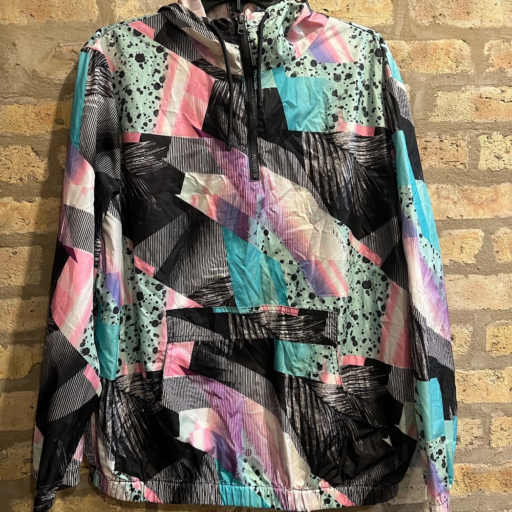 Vibrant & Lightweight Abstract Print Windbreaker Jacket - Flirtitude Active (Siz